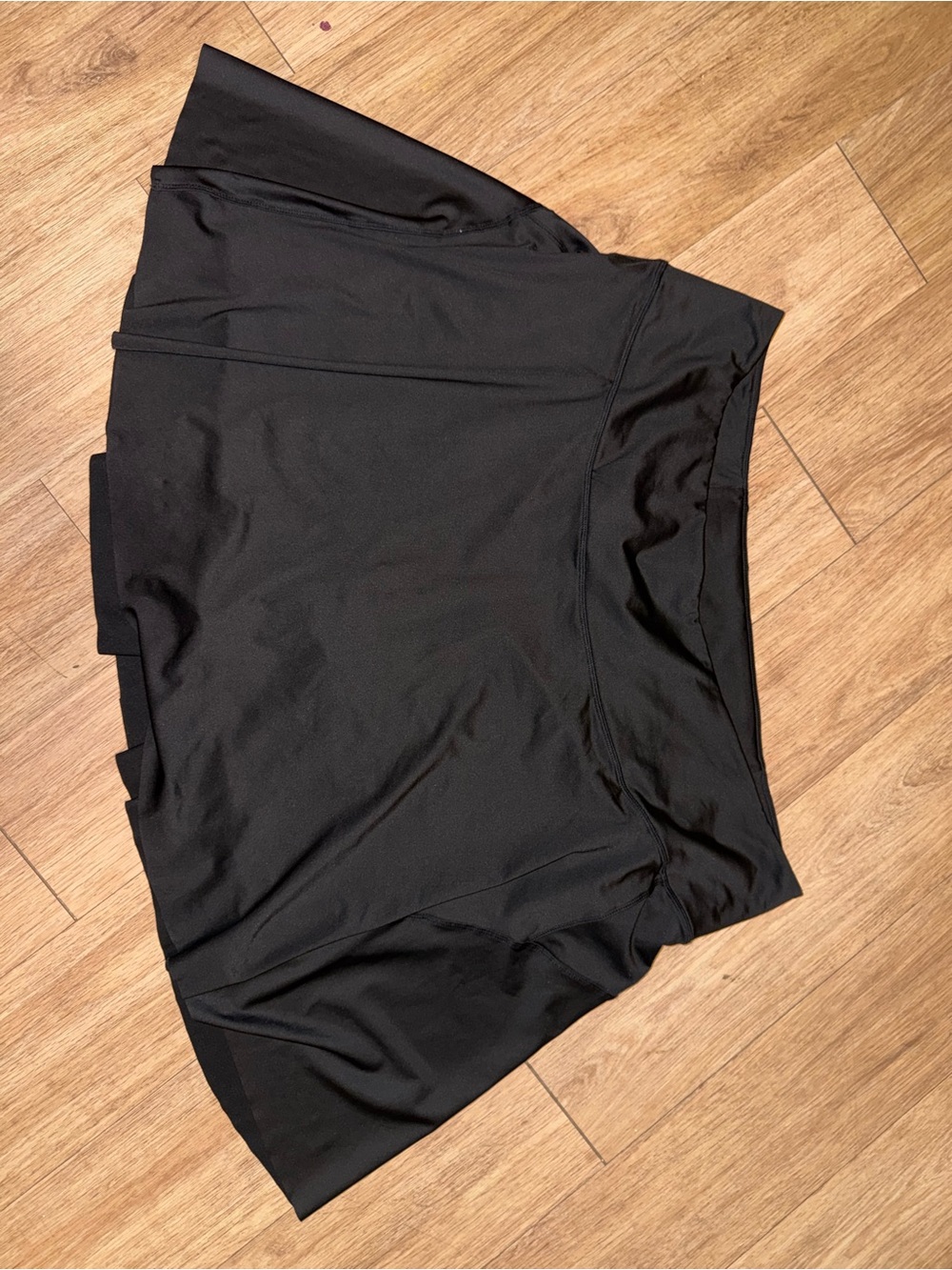 HDE Athletic skort black activewear skirt with hidden waistband zipper pocket